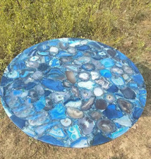 Table En Agate Bleue De 36"