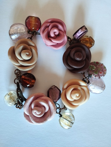 Bracelet artisanal fleurs - bracelet,