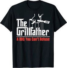 NEW LIMITED The Grillfather a BBQ You Can't Refuse - Funny Dad BBQ T-Shirt