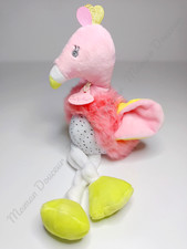 Peluche/Doudou Flamant Rose Vert Jaune Doré Or Blanc Pois Fourrure 30cm Baby Nat
