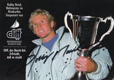 Robby Naish - planche à voile - champion du monde - carte - originale signée