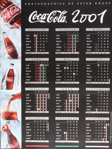 Affiche calendrier 2001 - calendrier,