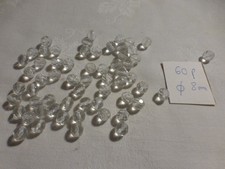 lot de 60 perles anciennes cristal de bohème transparentes 8 mm passe fil blanc