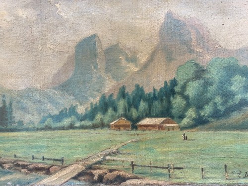 Ancienne huile sur toile