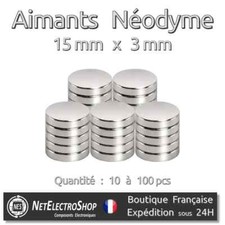 Aimants Néodyme Rond Disque Puissant 15 x 3mm NdFeB Neodymium Magnet 10 à 100pcs