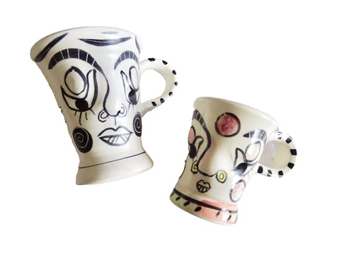 Tay funky face mugs artisan - mugs,