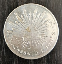 Republica de México 8 Reales 1885 Guanajuato R-R