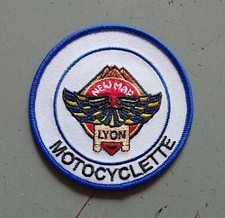 Ecusson Patch Tissus Thermocollant Moto Française NEW MAP Lyon 8 cm de diamètre 