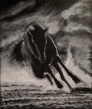 Cheval Dans L,écume Toile