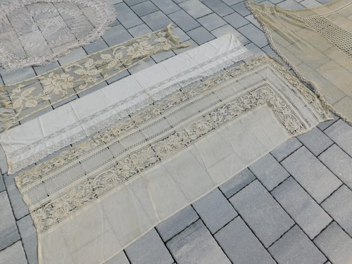 Lot ancien nappe - nappe, en