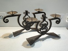 Paire de bougeoirs fer forgé