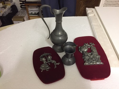 Lot objets étain vase - lot, en