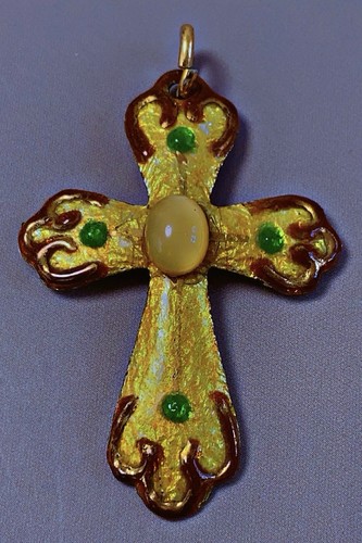 Vintage croix pendentif emaux - croix,