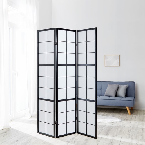 Paravent panneaux bois noir - paravent,