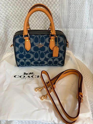 Coach mini satchel toile - toile, jean