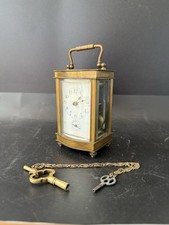 Pendule de voyage avec réveil carriage clock Napoleon III Empire France Suisse
