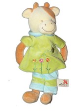 Doudou Peluche Vache vert bleu