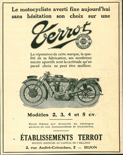Publicité ancienne moto