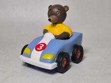 Bayard Small Car Press Small Brown Bear Blue Racing Car No. 3