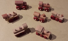 LOT OF 7 WOODEN KINDER TRAINS
