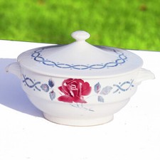 Antique Digoin Sarreguemines Earthenware Flaw Soup Bowl Janine Model