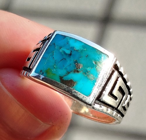 Bague turquoise homme - turquoise,