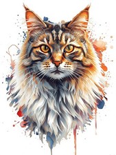 Photo A4 Chat Persan Peinture