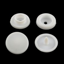 20 BOUTONS PRESSIONS ROND Plastique Blanc 10 mm - 4 pièces - couture Diy