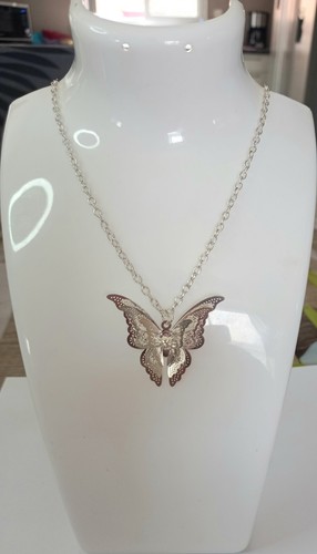 Collier papillon coloris - collier,