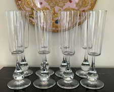 Baccarat Crystal Jose Pattern 8 Fluted Champagne Designed by Boris Tabacoff