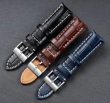Breitling Leather Strap – 20mm 22mm 24mm – Black, Blue, Brown – Stainless Steel