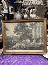 beautiful old 18th century antique engraving Jalan and idols frame