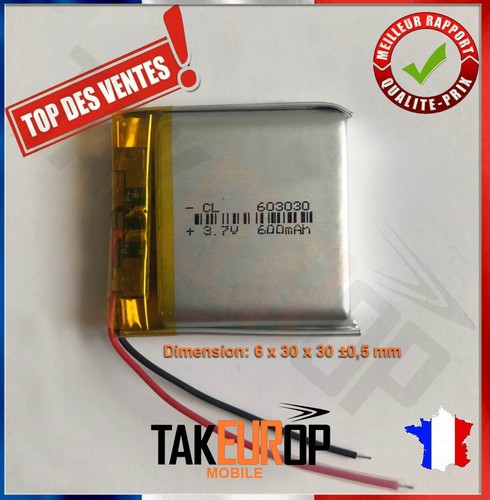 Batterie 603030 lipolymer - batterie, 3.7v
