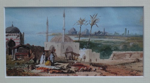Belle gouache orientaliste - gouache,