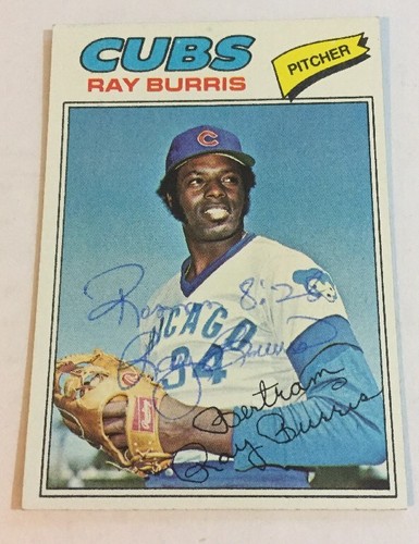 1977 topps ray burris - topps, signed