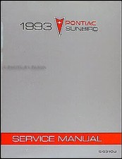 1993 Pontiac Sunbird Atelier Manuel 93 Se Le Gt Service Réparation Book Original