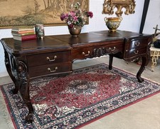 Antique French Louis XV Desk Leather Top Style Plat Bureau 7'