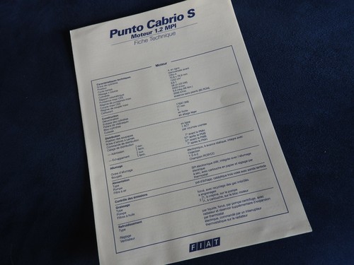 Fiche technique fiat punto - fiche,