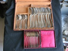 Silverware set in 2 boxes cleaning spoons and forks. 19th century