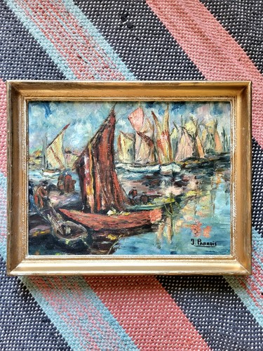 Tableau vintage huile sur - tableau, –