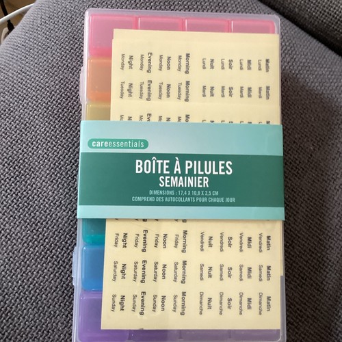 Pilulier semainier multicolore