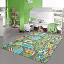 Tapis de Jeu avec Paysage Urbain - grande Roue & Montagnes - prairie en vert