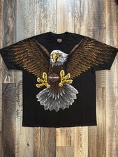 Vintage Harley Davidson 1993 AOP Screaming Bald Eagle Men's XL T-Shirt USA