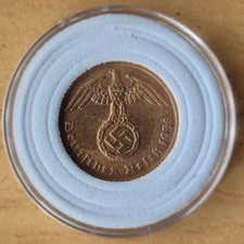 WW2 German Nazi Coin 1 Reichspfenning WWII Swastika