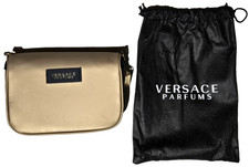 Versace Champagne Gold Crossbody Bag Versace Parfums w/ Dust Cover Chain Strap