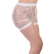 Transparent PVC Panties Elasticated Plastic Boxer Shorts Charming Bloomer Pants