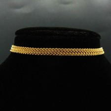 O931 - Ancienne chaîne Or jaune 18K double maille Jaseron dia 1,80 mm-61 cm long