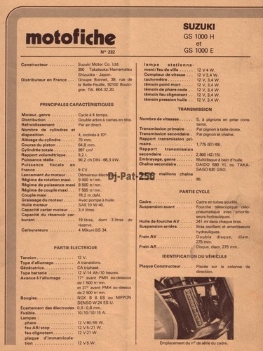 Fiche technique moto suzuki - fiche,