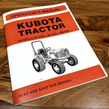 Operators Manual for Kubota B1700 B2100 B2400 Tractor Owners Maintenance Book