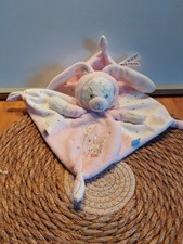 Doudou plat ours capuche lapin